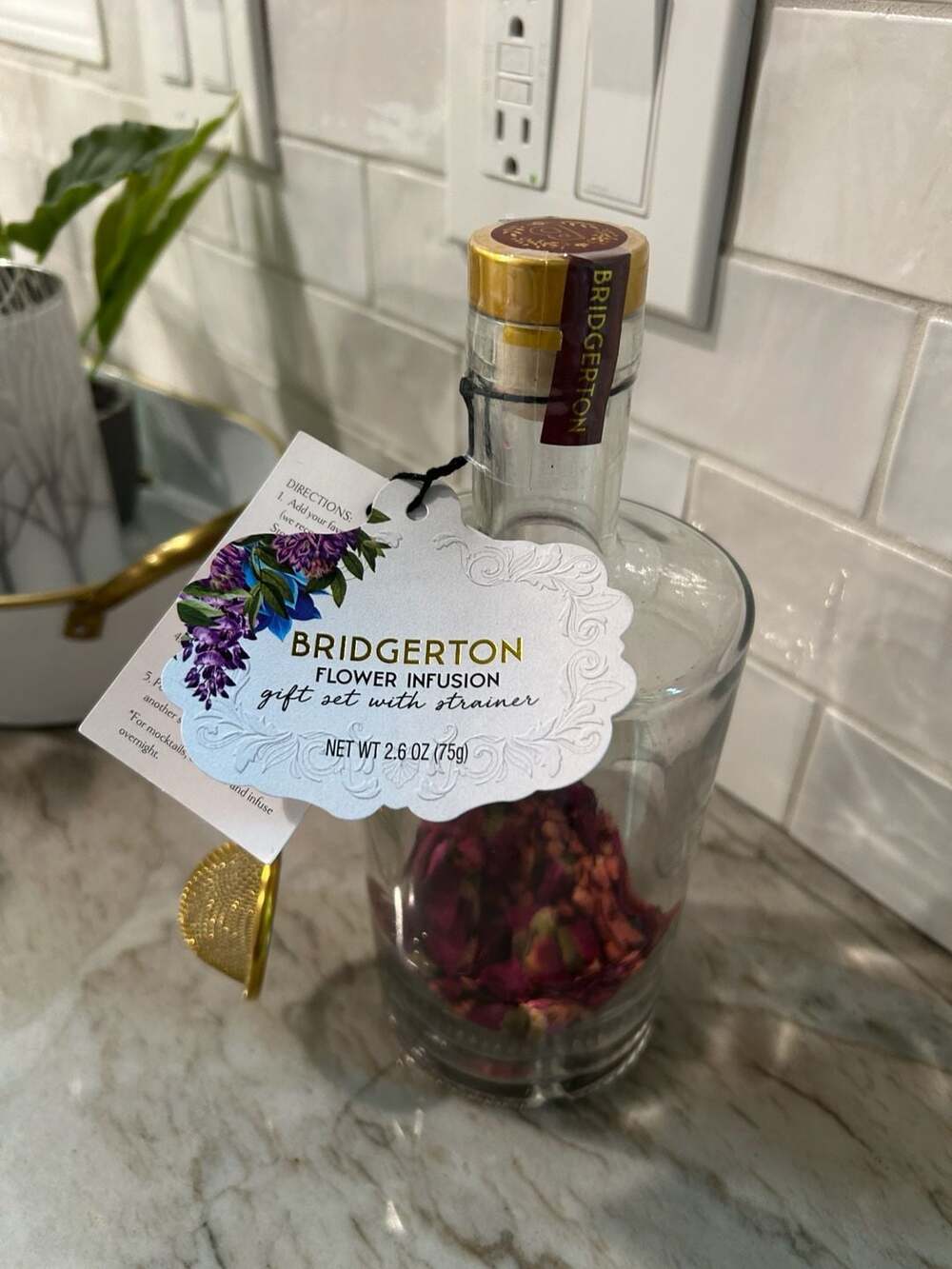 Bridgerton Rose Petal Cocktail Infusion Kit with Strainer